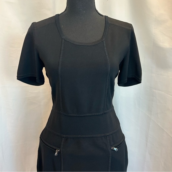 KENNETH Cole black short sleeve bodycon bandage dress Sz M - Picture 2 of 13